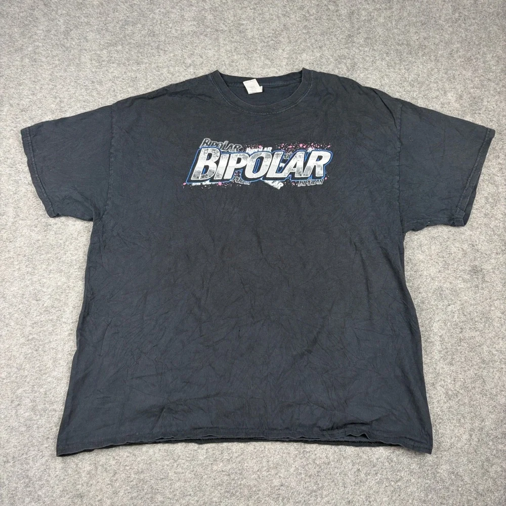 Y2K Bipolar Racing T Shirt Mens 2XL GMC Truck Andy Mac Carolina Country NT Black